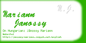 mariann janossy business card