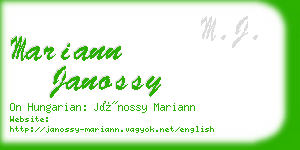 mariann janossy business card